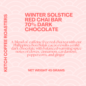 Winter Solstice Red Chai Bar 70% Dark Chocolate