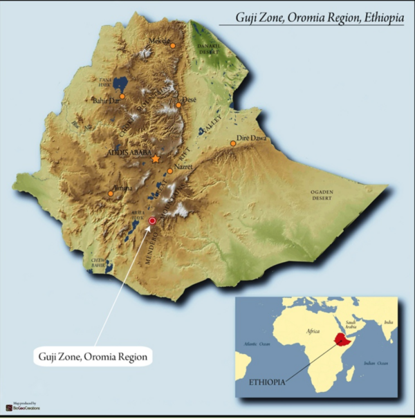 Royal Coffee importers map of Ethiopia