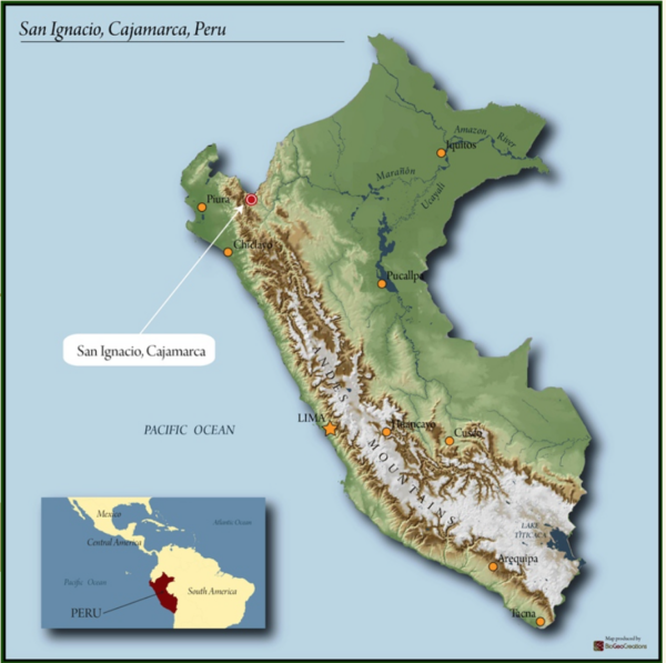 Royal coffee map of Peru growing region