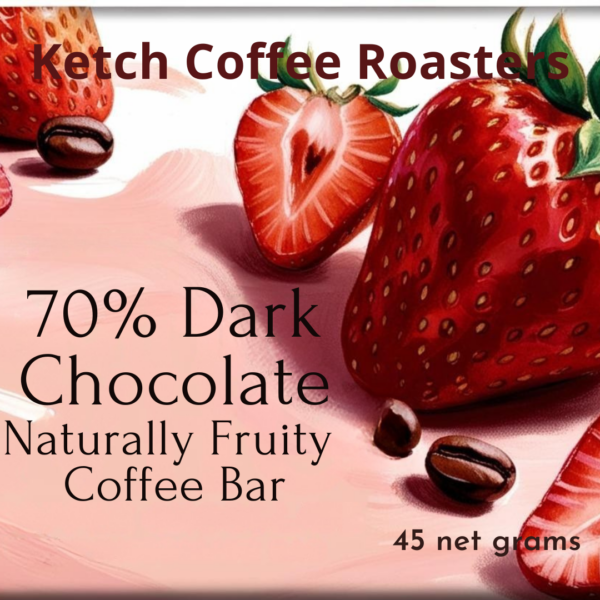 Ketch Coffee Roasters product image for naturally fruity 70% dark chocolate coffee bar